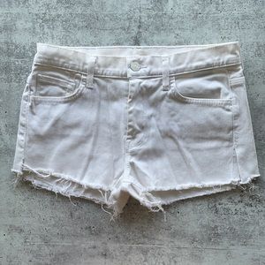 7 For All Mankind white cut off jean shorts